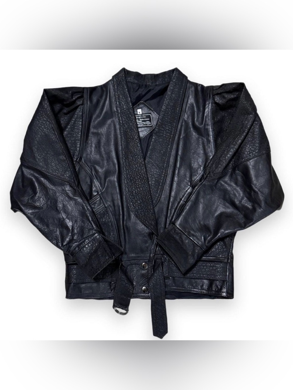 Vintage Black Genuine Leather Jacket Size M